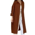 thumbnail image 1 of Ounisa Women's Long Sleeve Maxi Cardigans Casual Loose Open Front Cotton Linen Coat Cardigan Button Down Oversized Duster, 1 of 4