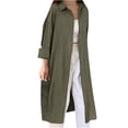 thumbnail image 1 of Ounisa Women's Long Sleeve Maxi Cardigans Casual Loose Open Front Cotton Linen Coat Cardigan Button Down Oversized Duster, 1 of 4