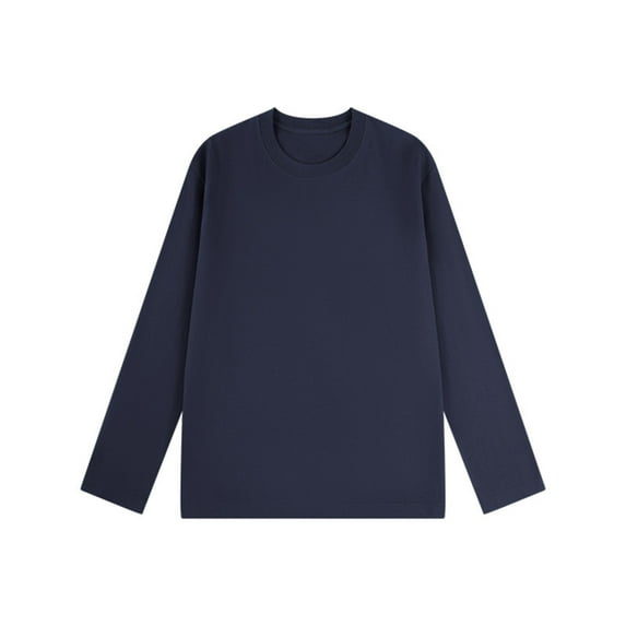 Ounisa Women's Long Sleeve Ribbed Knit Shirt Round Neck Slim Fit Tops Cotton Lightweight Knitted Tee Soft Base Layer