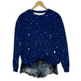 thumbnail image 1 of Ounisa Women's Long Sleeve Stylish Pullover Sweatshirt Casual Shiny Print Round Neck Top Everyday Wear Thin Hoodless Sweatshirt, 1 of 8