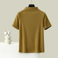 thumbnail image 1 of Ounisa Women's Mock Turtleneck Short Sleeve Soft Lightweight Casual Basic T-Shirts Solid Pullover Tops, 1 of 4