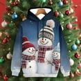 thumbnail image 1 of Ounisa Women's Novelty Christmas Santa Claus Snowman Print Hoodies Long Sleeve Hooded Sweatshirt Jacket with Pocket, 1 of 8