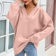 thumbnail image 1 of Ounisa Women's Oversized Essentials Hoodies Fleece Sweatshirts Fall Long Sleeve Solid Pullover with Pocket, 1 of 6