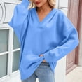 thumbnail image 1 of Ounisa Women's Oversized Essentials Hoodies Fleece Sweatshirts Fall Long Sleeve Solid Pullover with Pocket, 1 of 6
