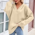 thumbnail image 1 of Ounisa Women's Oversized Essentials Hoodies Fleece Sweatshirts Fall Long Sleeve Solid Pullover with Pocket, 1 of 6