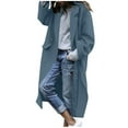 thumbnail image 1 of Ounisa Women's Oversized Notched Collar Wool Blend Single Breast Midi Long Trench Coat, 1 of 8