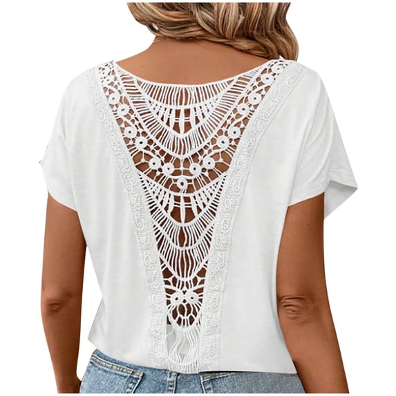Ounisa Women's Oversized Short Sleeve T-Shirt, Casual Drop Shoulder Top with Roll-Up Cuff Sleeves for Summer