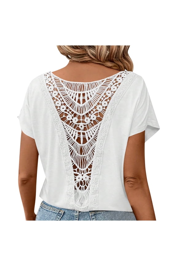 Women's Oversized Short Sleeve T-Shirt, Casual Drop Shoulder Top with Roll-Up Cuff Sleeves for Summer