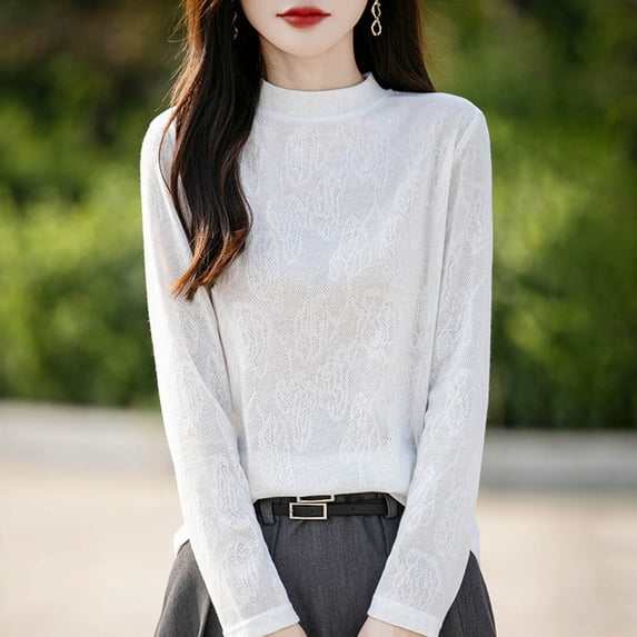 Ounisa Women's Oversized Sweaters 2025 Spring Trendy Long Sleeve Crew Neck Pullover Sweater Loose Heathered Knit Tops
