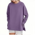 thumbnail image 1 of Ounisa Women's Oversized Sweatshirts Crewneck Long Sleeve Tunic Pullover Shirts Side Zipper Hoodies 2025 Fall Clothes, 1 of 6