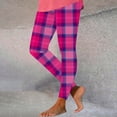 thumbnail image 1 of Ounisa Women's Plaid Print Tight Yoga Leggings, Breathable Stretchy Full Length Pants with Classic Pattern for Versatile Inner Outer Wear, 1 of 4