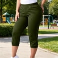 thumbnail image 1 of Ounisa Women's Plus Size Solid Pants with Pockets Casual Soft Breathable Lightweight Cropped Capris, 1 of 8