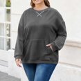 thumbnail image 1 of Ounisa Women's Plus Size Sweatshirts Long Sleeve Crewneck Pullover Tops 2025 Fall Winter Trendy Side Zip Going Out Hoodies L-4XL, 1 of 6
