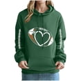 thumbnail image 1 of Ounisa Women's Pullover Sweatshirt Drawstring The Season Rugby Printed Hoodie Long Sleeve Tops with Pocket, 1 of 3