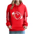 thumbnail image 1 of Ounisa Women's Pullover Sweatshirt Drawstring The Season Rugby Printed Hoodie Long Sleeve Tops with Pocket, 1 of 3