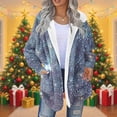 thumbnail image 1 of Ounisa Women's Sequin Coat Casual Lapel Fleece Fuzzy Faux Shearling Zipper Coats Warm Winter Oversized Outwear Jackets, 1 of 5