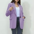 thumbnail image 1 of Ounisa Women's Solid Color Long-Sleeved Lapel Double-Button Design Pocket Slim Office Suit Jacket, 1 of 3