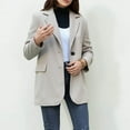 thumbnail image 1 of Ounisa Women's Solid Color Long-Sleeved Lapel Double-Button Design Pocket Slim Office Suit Jacket, 1 of 3