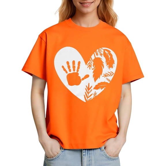 Ounisa Women's Summer Valentines T Shirt Cute Love Heart Graphic Loose Tees Crew Neck Short Sleeve Casual Tops Loose Clothes