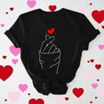 thumbnail image 1 of Ounisa Women's Summer Valentines T Shirt Cute Love Heart Graphic Loose Tees Crew Neck Short Sleeve Casual Tops, 1 of 6