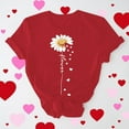 thumbnail image 1 of Ounisa Women's Summer Valentines T Shirts Cute Love Heart Sunflower Graphic Loose Tees Crew Neck Short Sleeve Casual Tops, 1 of 7