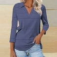 thumbnail image 1 of Ounisa Women’s Sweater Striped Collared Lightweight Long Sleeve V Neck Pullover Fall Sweater Tops 2025, 1 of 5
