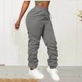 thumbnail image 1 of Ounisa Women's Wide Leg Lounge Pants with Pockets Lightweight High Waisted Adjustable Tie Knot Loose Trousers Jogger Hiking Pants, 1 of 7