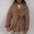 thumbnail image 1 of Ounisa Women's Winter Casual Quilted Jackets Long Sleeve Button Down Puffer Jacket Padded Outerwear Coats, 1 of 3