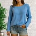 thumbnail image 1 of Ounisa Women's Wool Blend Sweater Crew Neck Lightweight Pullover Long Sleeve Fall Tops Business Casual Outfits 2025 Fashion, 1 of 3