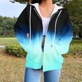 thumbnail image 1 of Ounisa Women's ZipperJackets Fashionable Casual Gradient Sweatshirt Drawstring The Season Hoodie Long Sleeve Tops with Pocket, 1 of 6