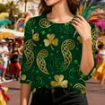 thumbnail image 1 of Ounisa Womens 3/4 Sleeve St. Patrick's Day T-Shirts Crew Neck Spring Graphic Tee Tops, 1 of 8
