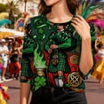 thumbnail image 1 of Ounisa Womens 3/4 Sleeve St. Patrick's Day T-Shirts Crew Neck Spring Graphic Tee Tops, 1 of 8