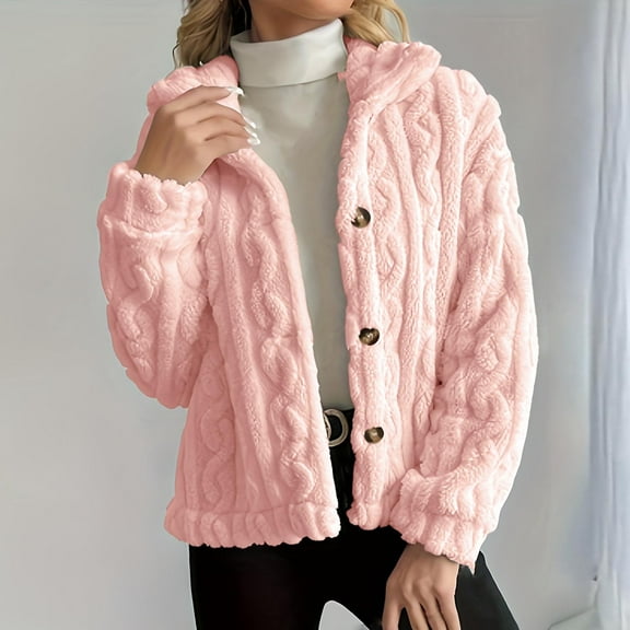 Ounisa Womens Cable Knit Cardigan Sweaters Fall Oversized Long Sleeve Button Open Front Knit Sweater Coats