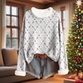 thumbnail image 1 of Ounisa Womens Christmas Crop Sweatshirt Funny Christmas Antlers Graphic Long Lantern Sleeve Round Neck Pullover Winter Coats Tops, 1 of 4