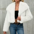 thumbnail image 1 of Ounisa Womens Coats Tops Faux Fur Coat Winter Shaggy Casual Oversized Lapel Outerwear Jackets Warm Fuzzy, 1 of 8
