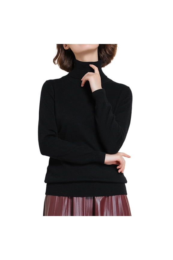Womens Coats Tops Solid Basic Stretch Turtleneck Pullover Knit Sweater Outerwear Jackets