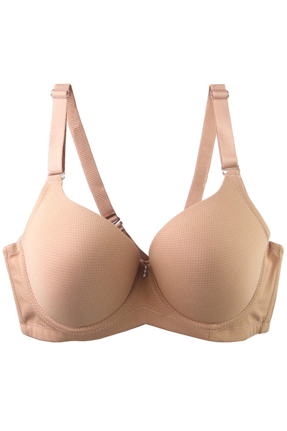 Womens Color Block Wirefree Bra Backless Seamless Push Up Comfortable Daily Wear Soft Ladies Underwear M-2XL