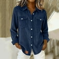 thumbnail image 1 of Ounisa Womens Corduroy Shirts Button Down Long Sleeve Collared Blouses Tops Oversized Boyfriend Jackets Shackets with Pocket, 1 of 8