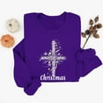 thumbnail image 1 of Ounisa Womens Crewneck Sweatshirt Long Sleeve Christmas Cross Print Terry Casual Cute Pullover Top Sweater, 1 of 6