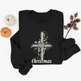 thumbnail image 1 of Ounisa Womens Crewneck Sweatshirt Long Sleeve Christmas Cross Print Terry Casual Cute Pullover Top Sweater, 1 of 6