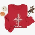 thumbnail image 1 of Ounisa Womens Crewneck Sweatshirt Long Sleeve Christmas Cross Print Terry Casual Cute Pullover Top Sweater, 1 of 6