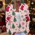 thumbnail image 1 of Ounisa Womens Fair Isle Sweater Button Up Long Sleeve Christmas Tree Snowflake Gifts Decorations Graphic Cardigans Crew Neck Open Front Knit Vintage Sweater Coats, 1 of 5