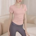 thumbnail image 1 of Ounisa Womens Fashion Fall Clothes One Piece Cutout Tops Long Sleeve Ribbed Slim Fitted Shirts Tee Tshirts, 1 of 7
