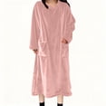 thumbnail image 1 of Ounisa Womens Fleece Warm Robe: Cozy Flannel Long Zipper Bathrobe - Plush Winter Housecoat Nightgown Pajamas With Pockets, 1 of 8