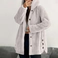 thumbnail image 1 of Ounisa Womens Hoodies Cable Knit Cardigan Sweaters Fall Oversized Long Sleeve Button Open Front Knit Sweater Coats Tops, 1 of 7