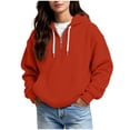 thumbnail image 1 of Ounisa Womens Hoodies Casual Long Sleeve Drawstring Waffle Pullover Tops Loose Hooded Sweatshirt with Pocket, 1 of 8