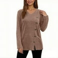 thumbnail image 1 of Ounisa Womens Long Sleeve Shirts Casual V Neck Tunic Tops Fashion Loose Fall Sweaters, 1 of 7