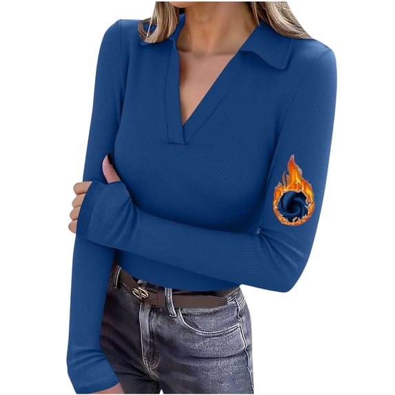 Ounisa Womens Long Sleeve Stretch Crewneck Ribbed T-Shirt Fitted Casual Basic Tops