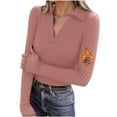 thumbnail image 1 of Ounisa Womens Long Sleeve Stretch Crewneck Ribbed T-Shirt Fitted Casual Basic Tops, 1 of 9