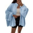 thumbnail image 1 of Ounisa Womens Oversized Cardigans Long Lantern Sleeve Button Down Chunky Knit Loose Fall Sweater Coats, 1 of 6